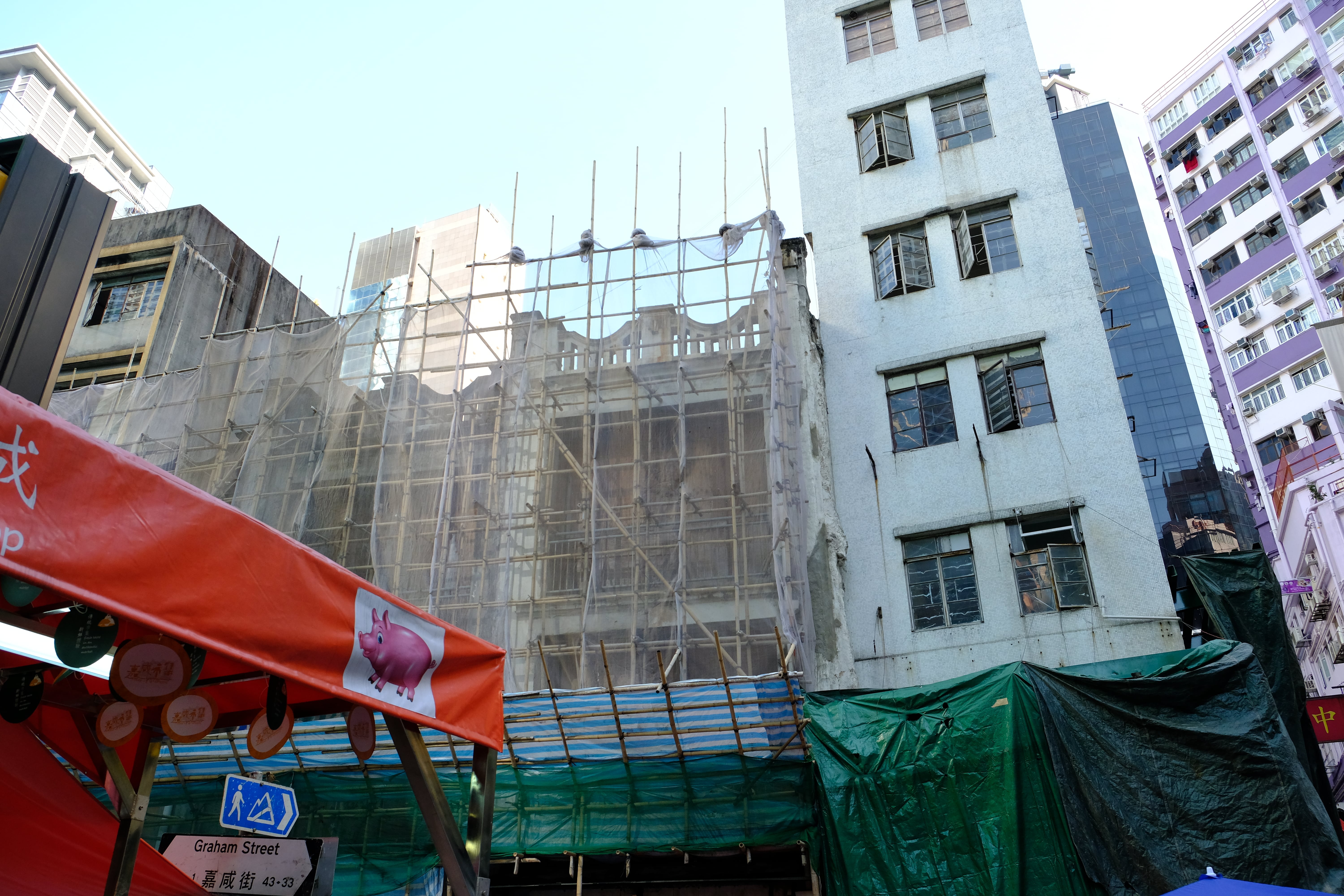 The three tenement houses are under reconstruction.